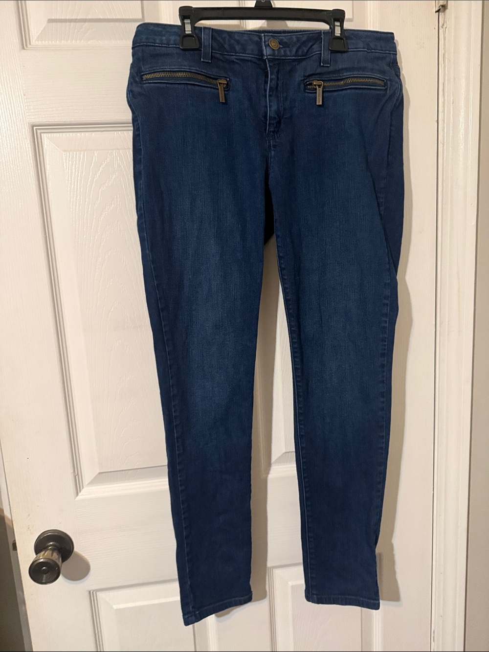 Michael Kors Dark Blue Skinny Jeans with Dual Front Zips